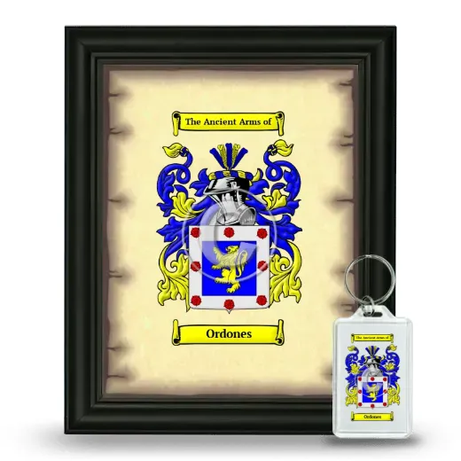 Ordones Framed Coat of Arms and Keychain - Black