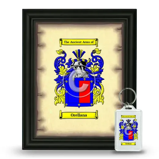 Orellana Framed Coat of Arms and Keychain - Black