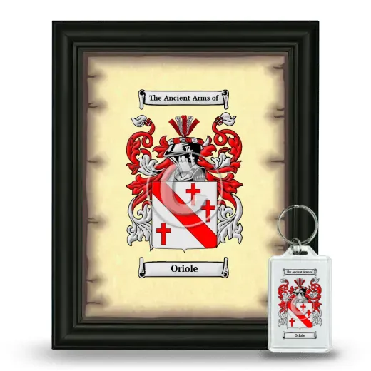 Oriole Framed Coat of Arms and Keychain - Black