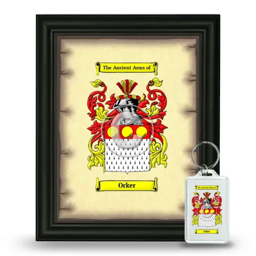 Orker Framed Coat of Arms and Keychain - Black