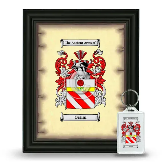 Orsini Framed Coat of Arms and Keychain - Black