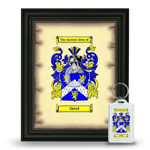 Orvel Framed Coat of Arms and Keychain - Black