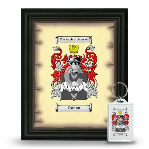 Osman Framed Coat of Arms and Keychain - Black
