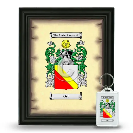 Ost Framed Coat of Arms and Keychain - Black