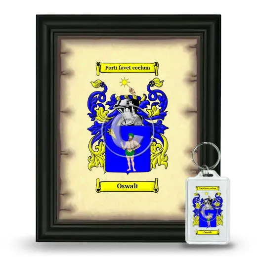 Oswalt Framed Coat of Arms and Keychain - Black