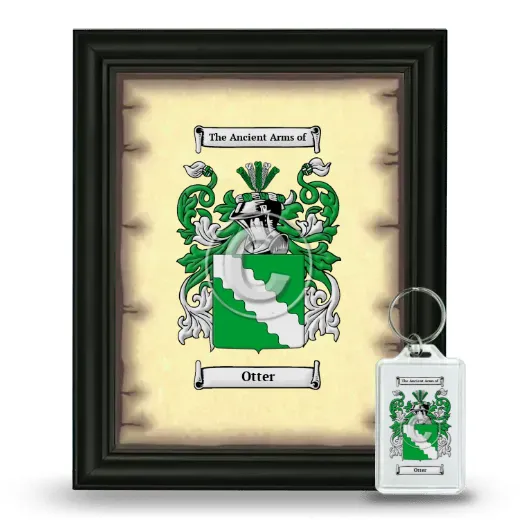 Otter Framed Coat of Arms and Keychain - Black