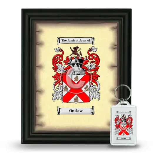 Outlaw Framed Coat of Arms and Keychain - Black