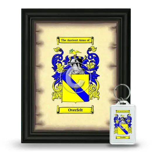 Overfelt Framed Coat of Arms and Keychain - Black