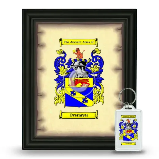 Overmyer Framed Coat of Arms and Keychain - Black