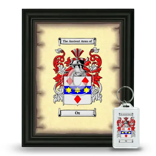 Ox Framed Coat of Arms and Keychain - Black