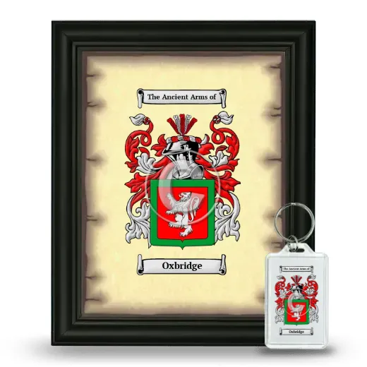 Oxbridge Framed Coat of Arms and Keychain - Black