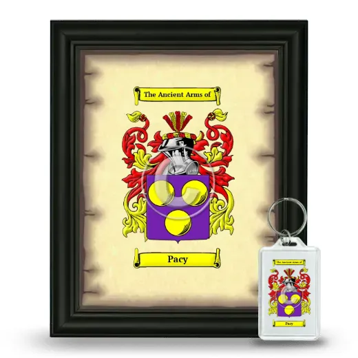 Pacy Framed Coat of Arms and Keychain - Black