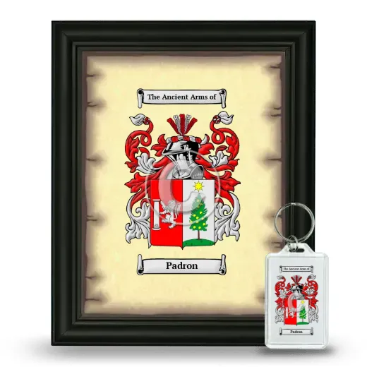 Padron Framed Coat of Arms and Keychain - Black