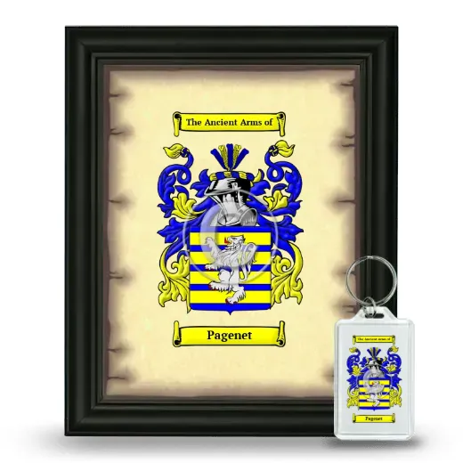 Pagenet Framed Coat of Arms and Keychain - Black