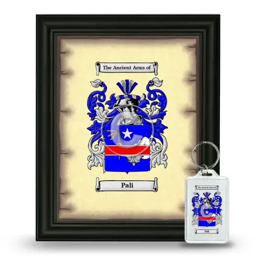 Pali Framed Coat of Arms and Keychain - Black