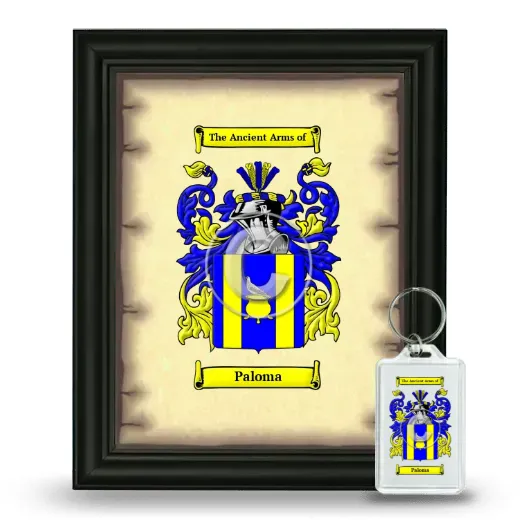 Paloma Framed Coat of Arms and Keychain - Black