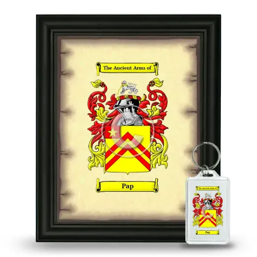 Pap Framed Coat of Arms and Keychain - Black