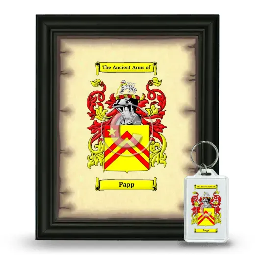 Papp Framed Coat of Arms and Keychain - Black