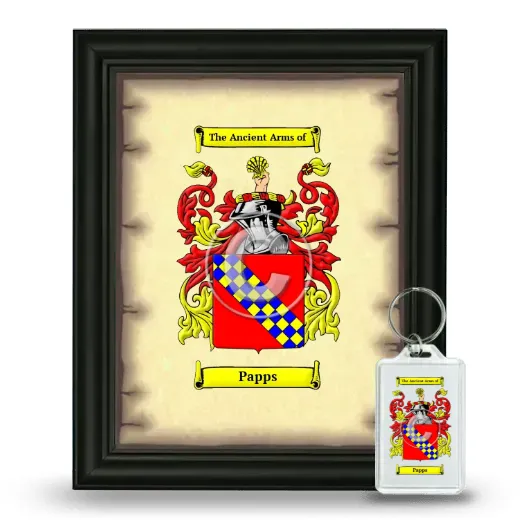 Papps Framed Coat of Arms and Keychain - Black