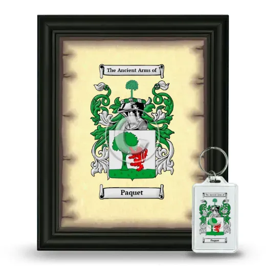 Paquet Framed Coat of Arms and Keychain - Black