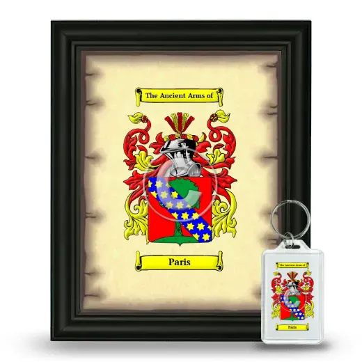 Paris Framed Coat of Arms and Keychain - Black