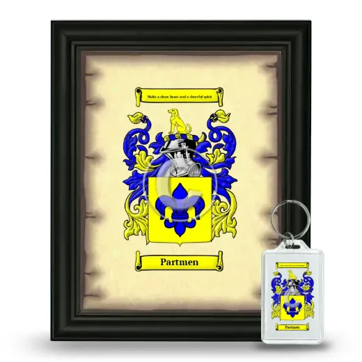 Partmen Framed Coat of Arms and Keychain - Black