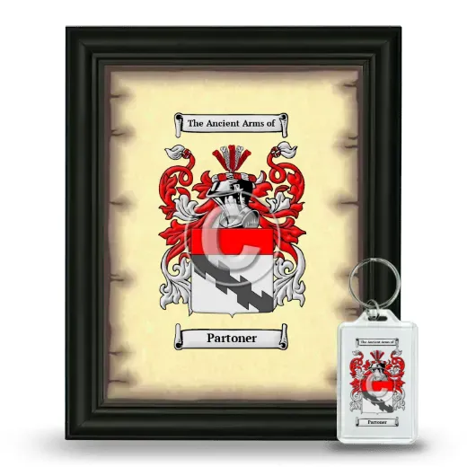 Partoner Framed Coat of Arms and Keychain - Black