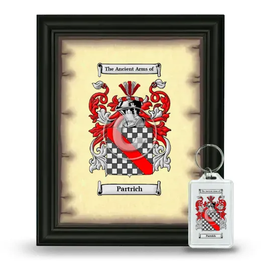 Partrich Framed Coat of Arms and Keychain - Black