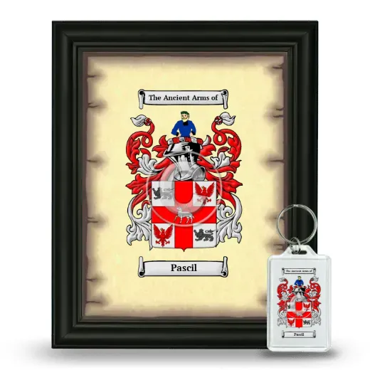 Pascil Framed Coat of Arms and Keychain - Black