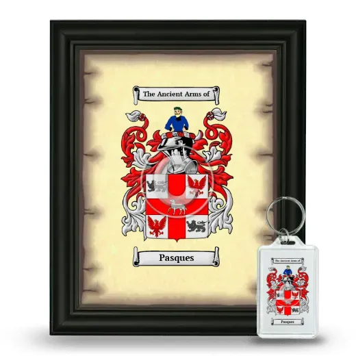 Pasques Framed Coat of Arms and Keychain - Black