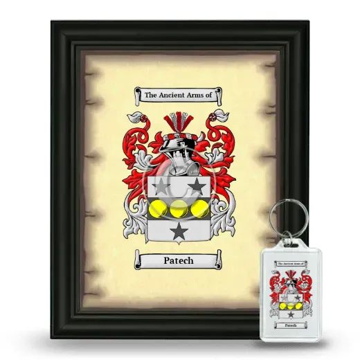 Patech Framed Coat of Arms and Keychain - Black