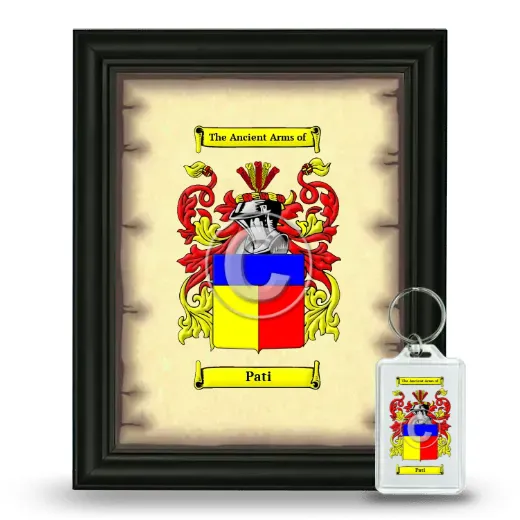 Pati Framed Coat of Arms and Keychain - Black