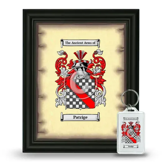 Patrige Framed Coat of Arms and Keychain - Black