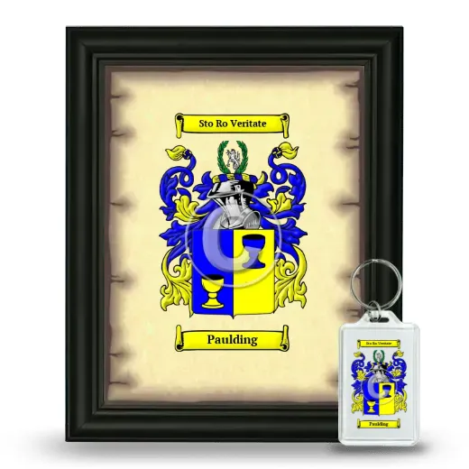 Paulding Framed Coat of Arms and Keychain - Black