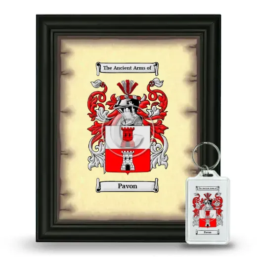 Pavon Framed Coat of Arms and Keychain - Black