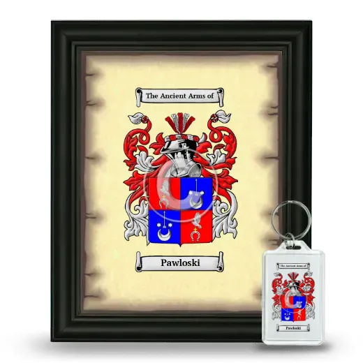Pawloski Framed Coat of Arms and Keychain - Black