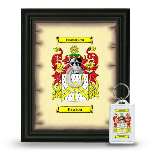 Pawson Framed Coat of Arms and Keychain - Black