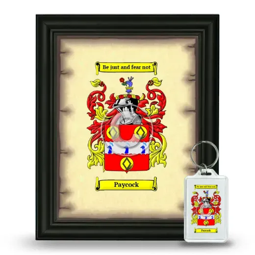 Paycock Framed Coat of Arms and Keychain - Black