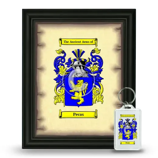 Pecas Framed Coat of Arms and Keychain - Black