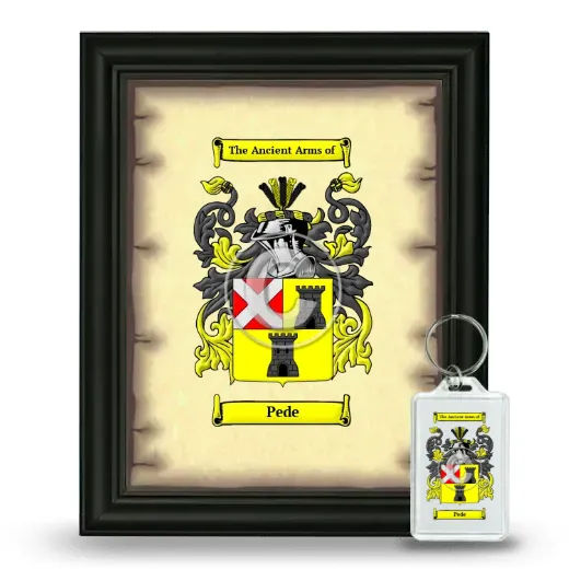 Pede Framed Coat of Arms and Keychain - Black