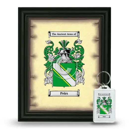 Peirs Framed Coat of Arms and Keychain - Black