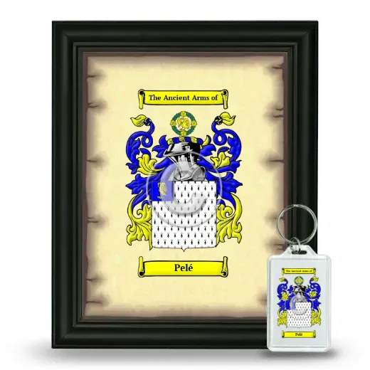 Pelé Framed Coat of Arms and Keychain - Black
