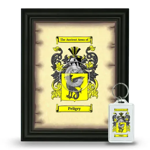 Peligry Framed Coat of Arms and Keychain - Black