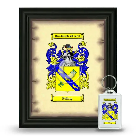 Peling Framed Coat of Arms and Keychain - Black