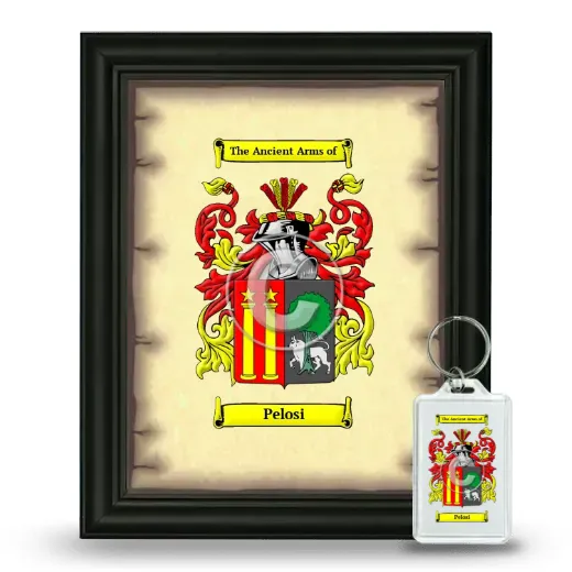 Pelosi Framed Coat of Arms and Keychain - Black