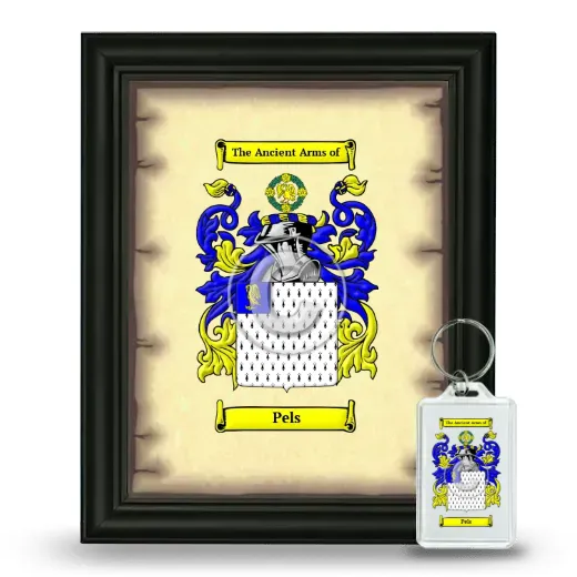 Pels Framed Coat of Arms and Keychain - Black
