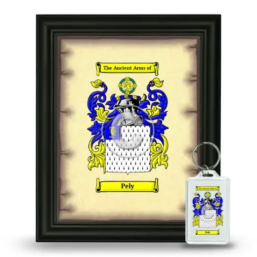 Pely Framed Coat of Arms and Keychain - Black