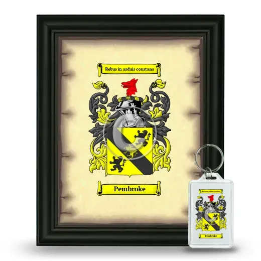 Pembroke Framed Coat of Arms and Keychain - Black