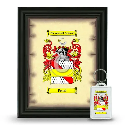 Penal Framed Coat of Arms and Keychain - Black