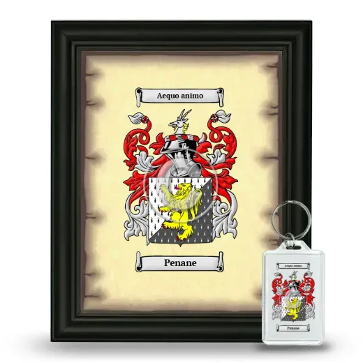 Penane Framed Coat of Arms and Keychain - Black